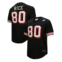 Men's Mitchell & Ness Jerry Rice Black San Francisco 49ers Retired Player Name & Number Mesh Top
