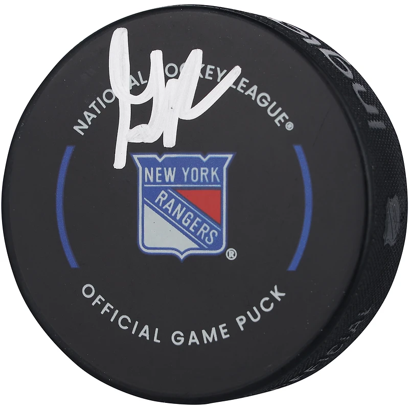Gabe Perreault New York Rangers Autographed Official Game Puck