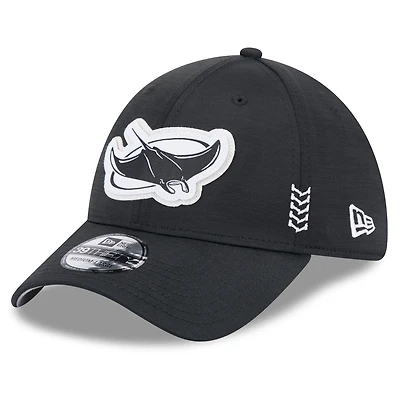 Men's New Era Black Tampa Bay Rays 2024 Clubhouse 39THIRTY Flex Hat