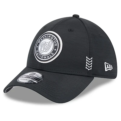 Men's New Era Black Washington Nationals 2024 Clubhouse 39THIRTY Flex Hat