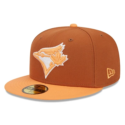 Men's New Era Brown/Orange Toronto Blue Jays Spring Color Basic Two-Tone 59FIFTY Fitted Hat