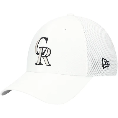 Men's New Era White Colorado Rockies REPREVE Neo 39THIRTY Flex Hat