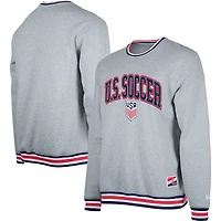Men's 5th & Ocean by New Era Gray USMNT Throwback Fleece Crewneck Pullover Sweatshirt