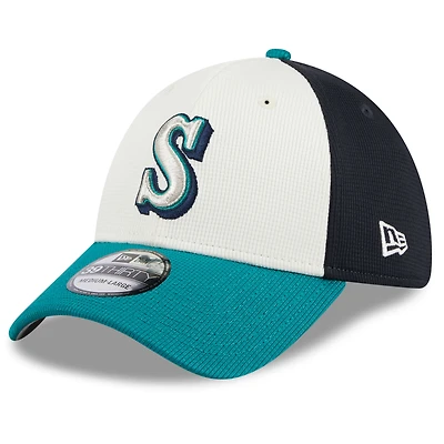Men's New Era Cream Seattle Mariners 2025 Batting Practice 39THIRTY Flex Hat