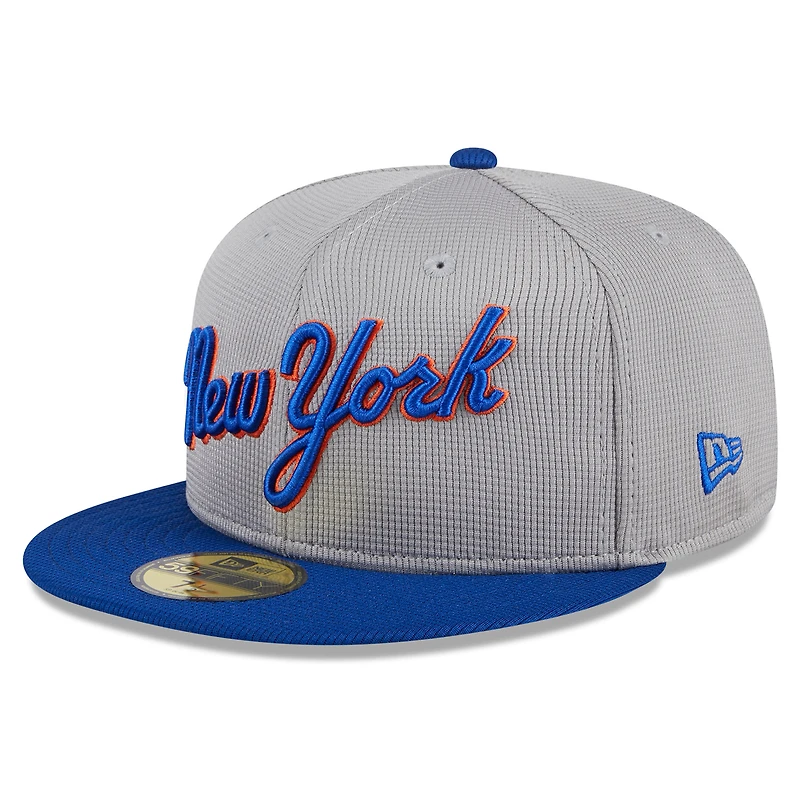 Men's New Era  Gray New York Mets 2025 Batting Practice 59FIFTY Fitted Hat