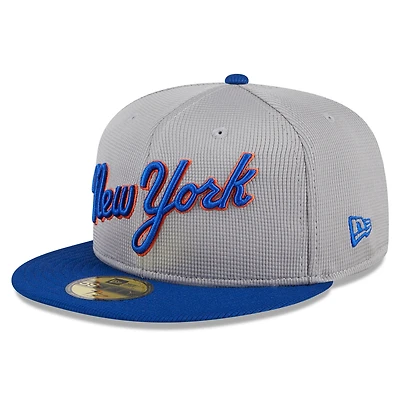 Men's New Era  Gray New York Mets 2025 Batting Practice 59FIFTY Fitted Hat