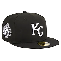 Men's New Era Black Kansas City Royals Logo 59FIFTY Fitted Hat
