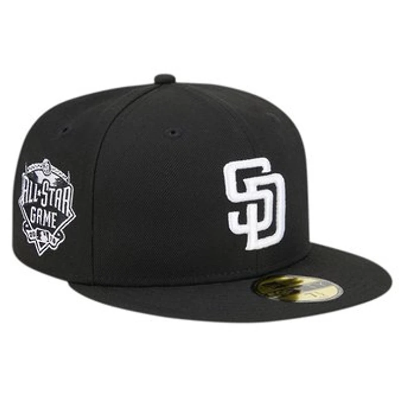 Men's New Era Black San Diego Padres Logo 59FIFTY Fitted Hat
