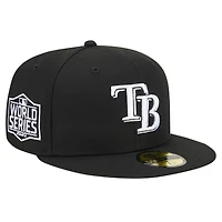 Men's New Era Black Tampa Bay Rays Logo 59FIFTY Fitted Hat