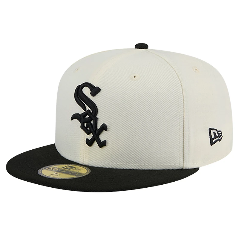 Men's New Era Cream Chicago White Sox Chrome 59FIFTY Fitted Hat