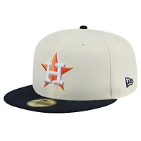 Men's New Era Cream Houston Astros Chrome 59FIFTY Fitted Hat