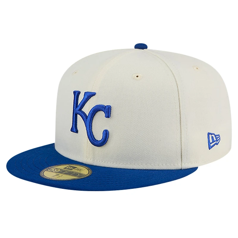 Men's New Era Cream Kansas City Royals Chrome 59FIFTY Fitted Hat