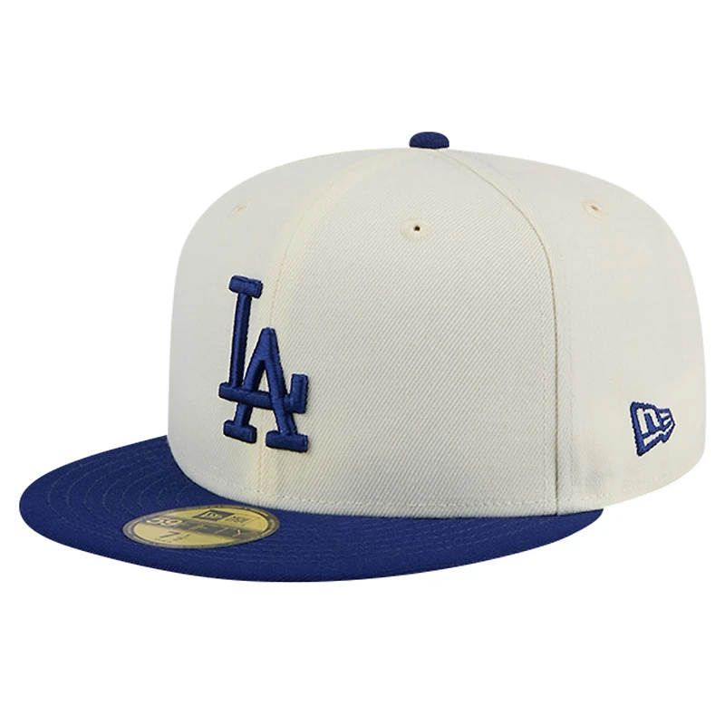 Men's New Era Cream Los Angeles Dodgers Chrome 59FIFTY Fitted Hat
