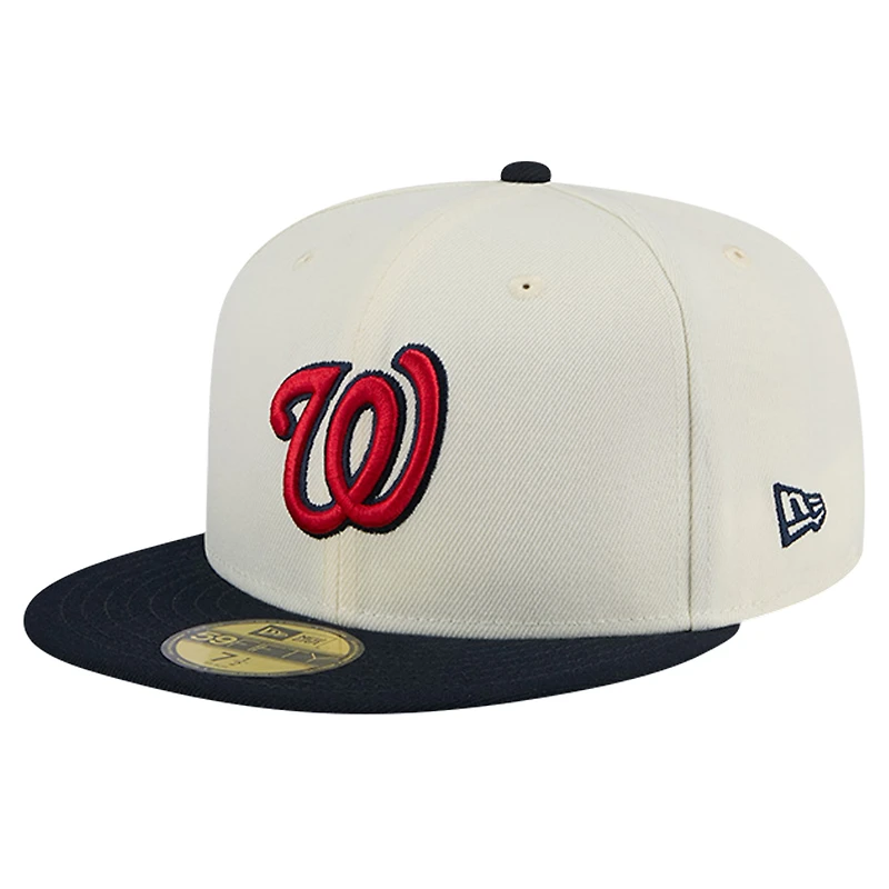 Men's New Era Cream Washington Nationals Chrome 59FIFTY Fitted Hat