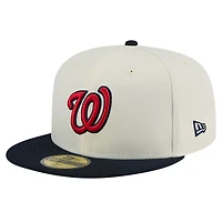 Men's New Era Cream Washington Nationals Chrome 59FIFTY Fitted Hat