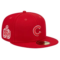 Men's New Era Red Chicago Cubs Logo 59FIFTY Fitted Hat