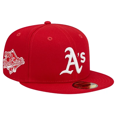 Men's New Era Red Athletics Logo 59FIFTY Fitted Hat