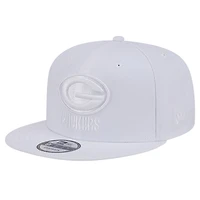 Men's New Era Green Bay Packers Main White on White 9FIFTY Snapback Hat
