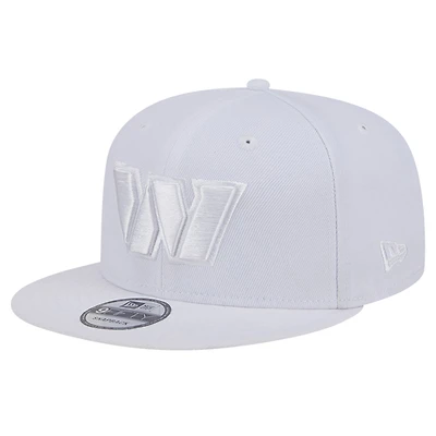 Men's New Era Washington Commanders Main White on White 9FIFTY Snapback Hat