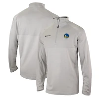Men's Columbia  Heather Gray Golden State Warriors Omni-Wick Rockin' It Quarter-Zip Pullover Top