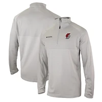Men's Columbia  Heather Gray Portland Trail Blazers Omni-Wick Rockin' It Quarter-Zip Pullover Top