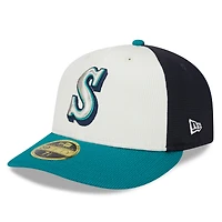 Men's New Era  Cream Seattle Mariners 2025 Batting Practice Low Profile 59FIFTY Fitted Hat