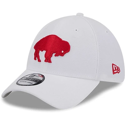 Men's New Era White Buffalo Bills Throwback 39THIRTY Flex Hat