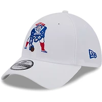 Men's New Era White England Patriots Throwback 39THIRTY Flex Hat
