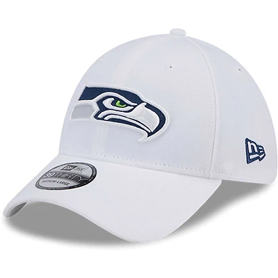 Men's New Era White Seattle Seahawks Main 39THIRTY Flex Hat