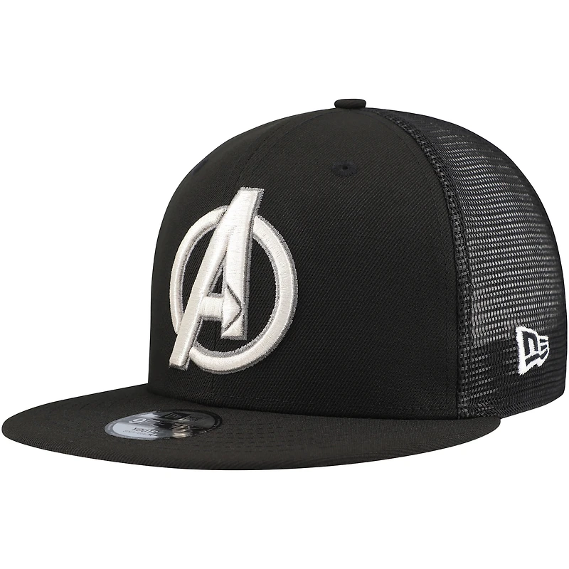 Youth New Era Black The Avengers 9FIFTY Trucker Snapback Hat