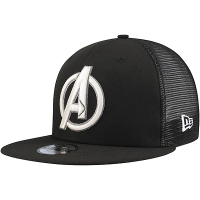 Youth New Era Black The Avengers 9FIFTY Trucker Snapback Hat