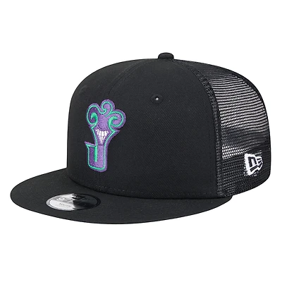 Youth New Era The Joker Black Batman 9FIFTY Trucker Adjustable Hat