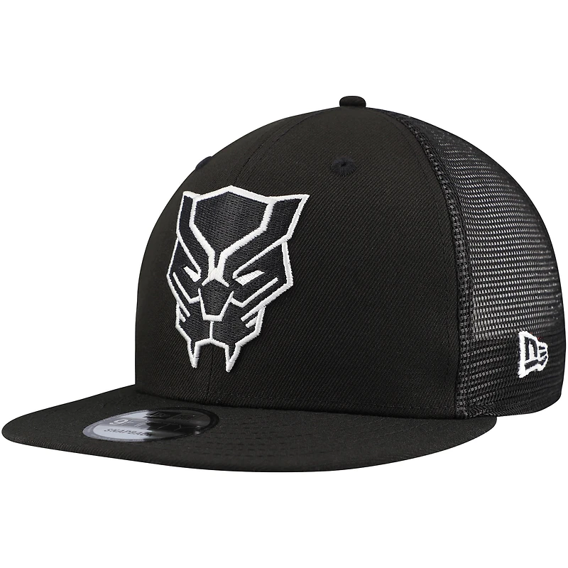 Men's New Era Black Black Panther 9FIFTY Snapback Trucker Hat