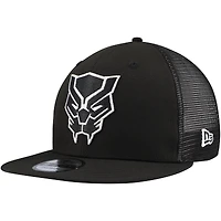 Men's New Era Black Black Panther 9FIFTY Snapback Trucker Hat