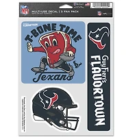 WinCraft Houston Texans NFL x Guy Fieri’s Flavortown 5.5'' x 7.75'' Three-Pack Fan Decal Set