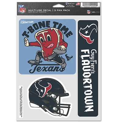 WinCraft Houston Texans NFL x Guy Fieri’s Flavortown 5.5'' x 7.75'' Three-Pack Fan Decal Set