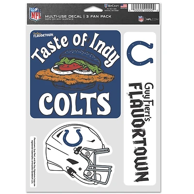 WinCraft Indianapolis Colts NFL x Guy Fieri’s Flavortown 5.5'' x 7.75'' Three-Pack Fan Decal Set