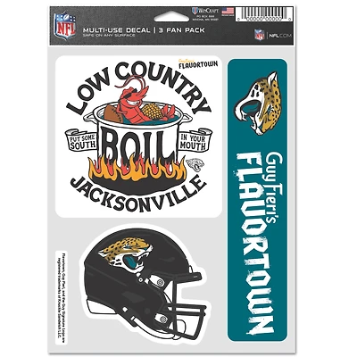 WinCraft Jacksonville Jaguars NFL x Guy Fieri’s Flavortown 5.5'' x 7.75'' Three-Pack Fan Decal Set