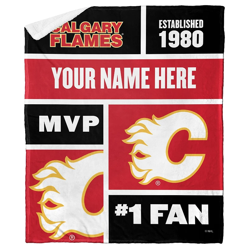 The Northwest Group Calgary Flames 50'' x 60'' Personalized Silk Touch Sherpa Throw Blanket