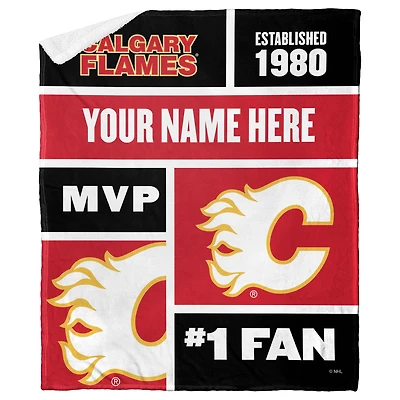 The Northwest Group Calgary Flames 50'' x 60'' Personalized Silk Touch Sherpa Throw Blanket