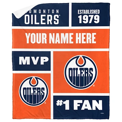 The Northwest Group Edmonton Oilers 50'' x 60'' Personalized Silk Touch Sherpa Throw Blanket
