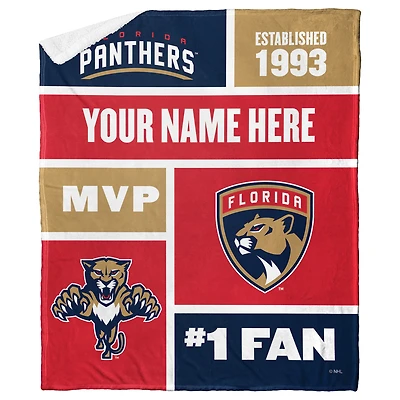 The Northwest Group Florida Panthers 50'' x 60'' Personalized Silk Touch Sherpa Throw Blanket