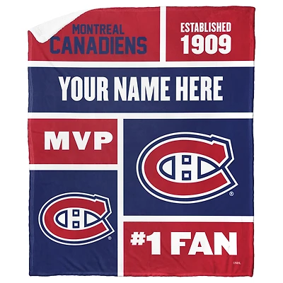 The Northwest Group Montreal Canadiens 50'' x 60'' Personalized Silk Touch Sherpa Throw Blanket