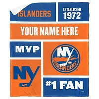 The Northwest Group New York Islanders 50'' x 60'' Personalized Silk Touch Sherpa Throw Blanket