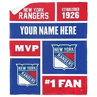 The Northwest Group New York Rangers 50'' x 60'' Personalized Silk Touch Sherpa Throw Blanket