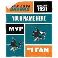 The Northwest Group San Jose Sharks 50'' x 60'' Personalized Silk Touch Sherpa Throw Blanket