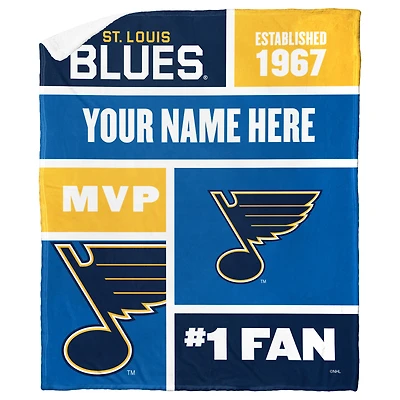 The Northwest Group St. Louis Blues 50'' x 60'' Personalized Silk Touch Sherpa Throw Blanket