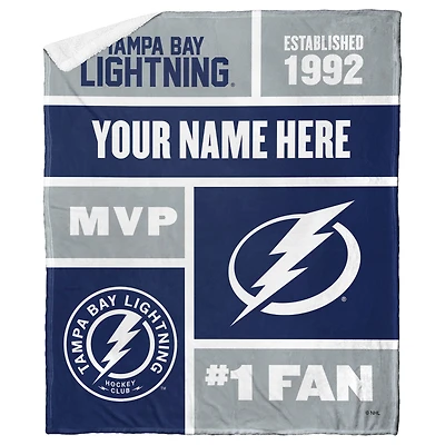 The Northwest Group Tampa Bay Lightning 50'' x 60'' Personalized Silk Touch Sherpa Throw Blanket
