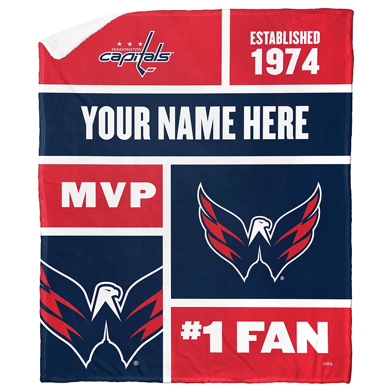 The Northwest Group Washington Capitals 50'' x 60'' Personalized Silk Touch Sherpa Throw Blanket