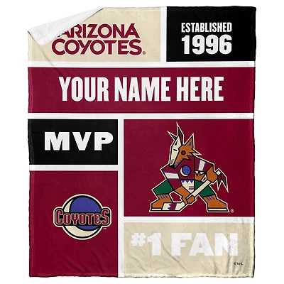 The Northwest Group Arizona Coyotes 50'' x 60'' Personalized Silk Touch Sherpa Throw Blanket